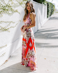 PREORDER - Reina Printed Halter Maxi Dress Ins Street