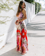 PREORDER - Reina Printed Halter Maxi Dress Ins Street