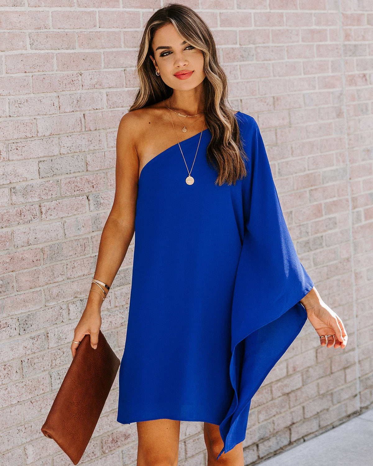 Side To Side One Shoulder Statement Dress - Royal Blue Ins Street