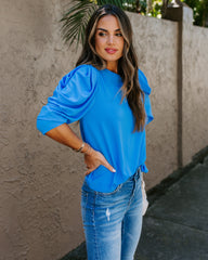 Kingston Statement Sleeve Top - Blue Ins Street