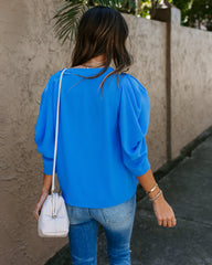 Kingston Statement Sleeve Top - Blue Ins Street