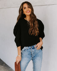 Kingston Statement Sleeve Top - Black - FINAL SALE Ins Street