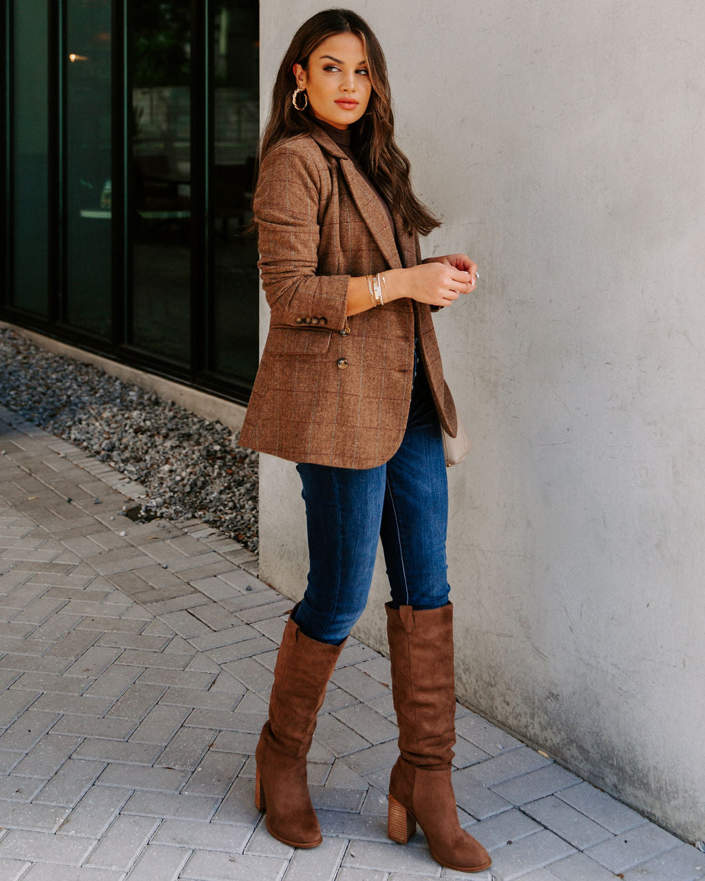 Glasgow Pocketed Herringbone Blazer Ins Street