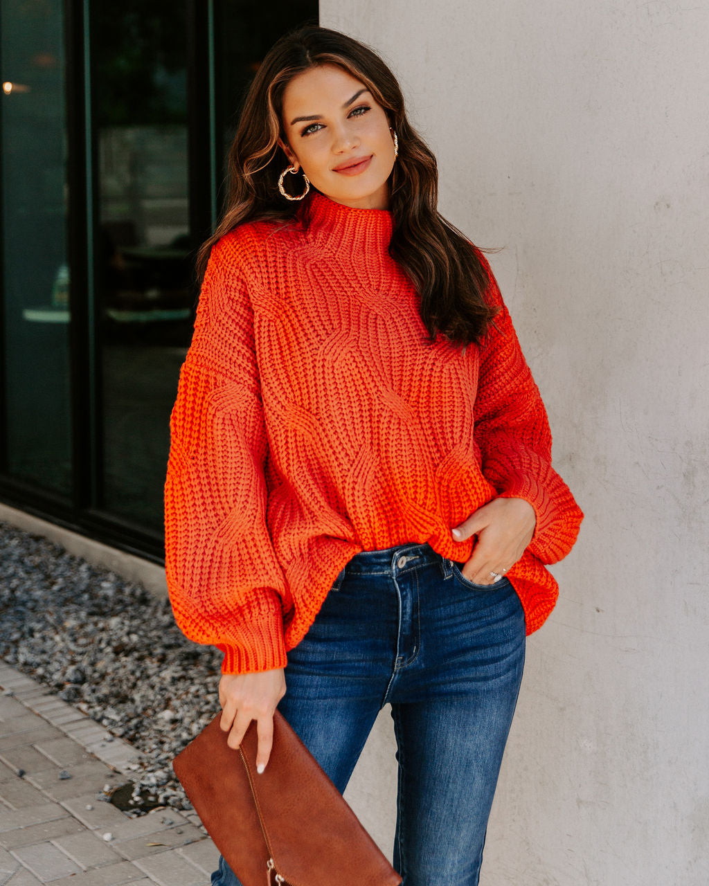 Windy City Knit Sweater - Orange Ins Street