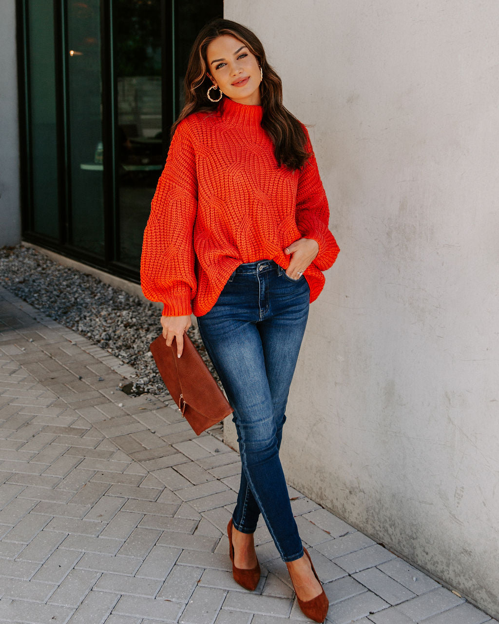 Windy City Knit Sweater - Orange Ins Street