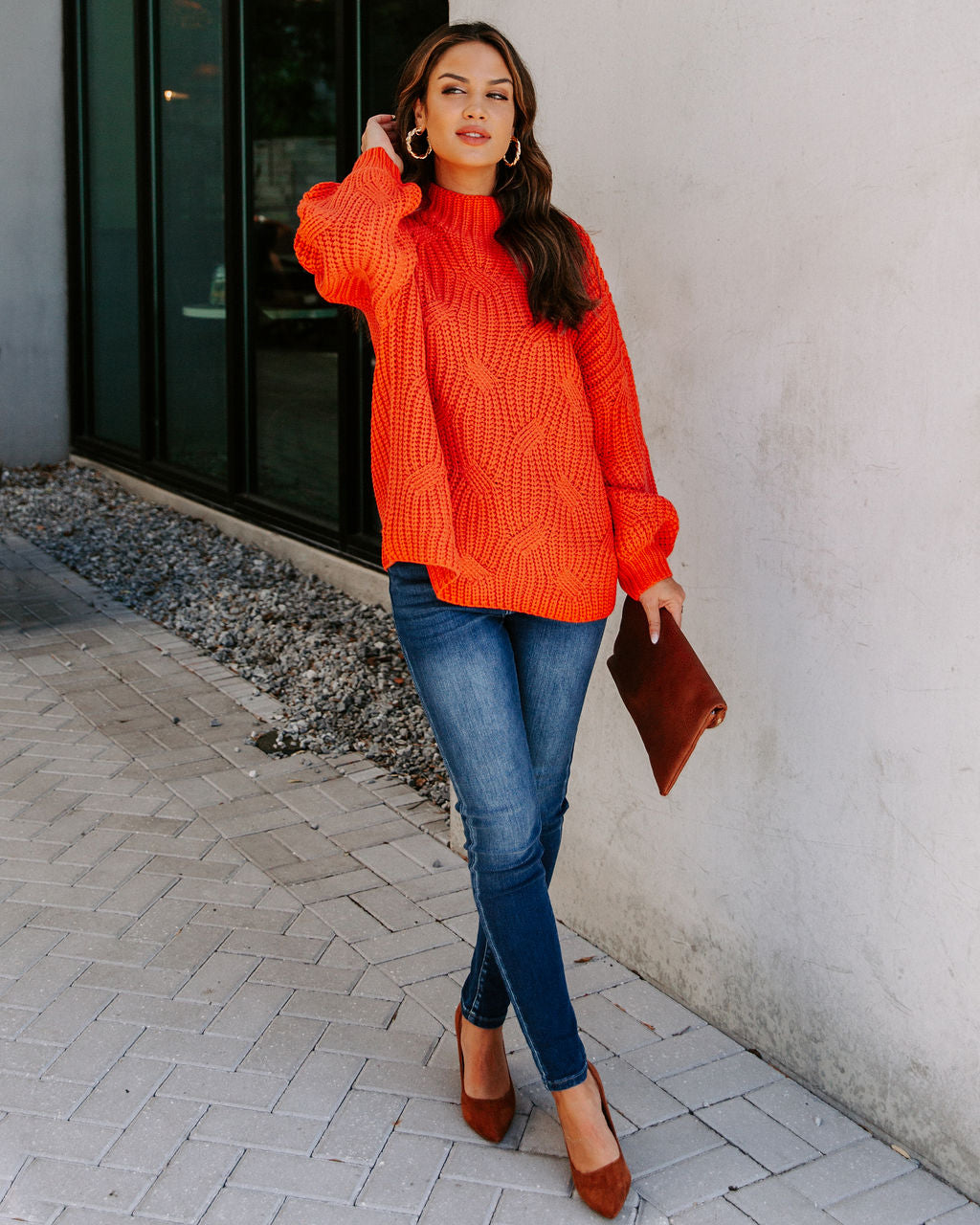 Windy City Knit Sweater - Orange Ins Street