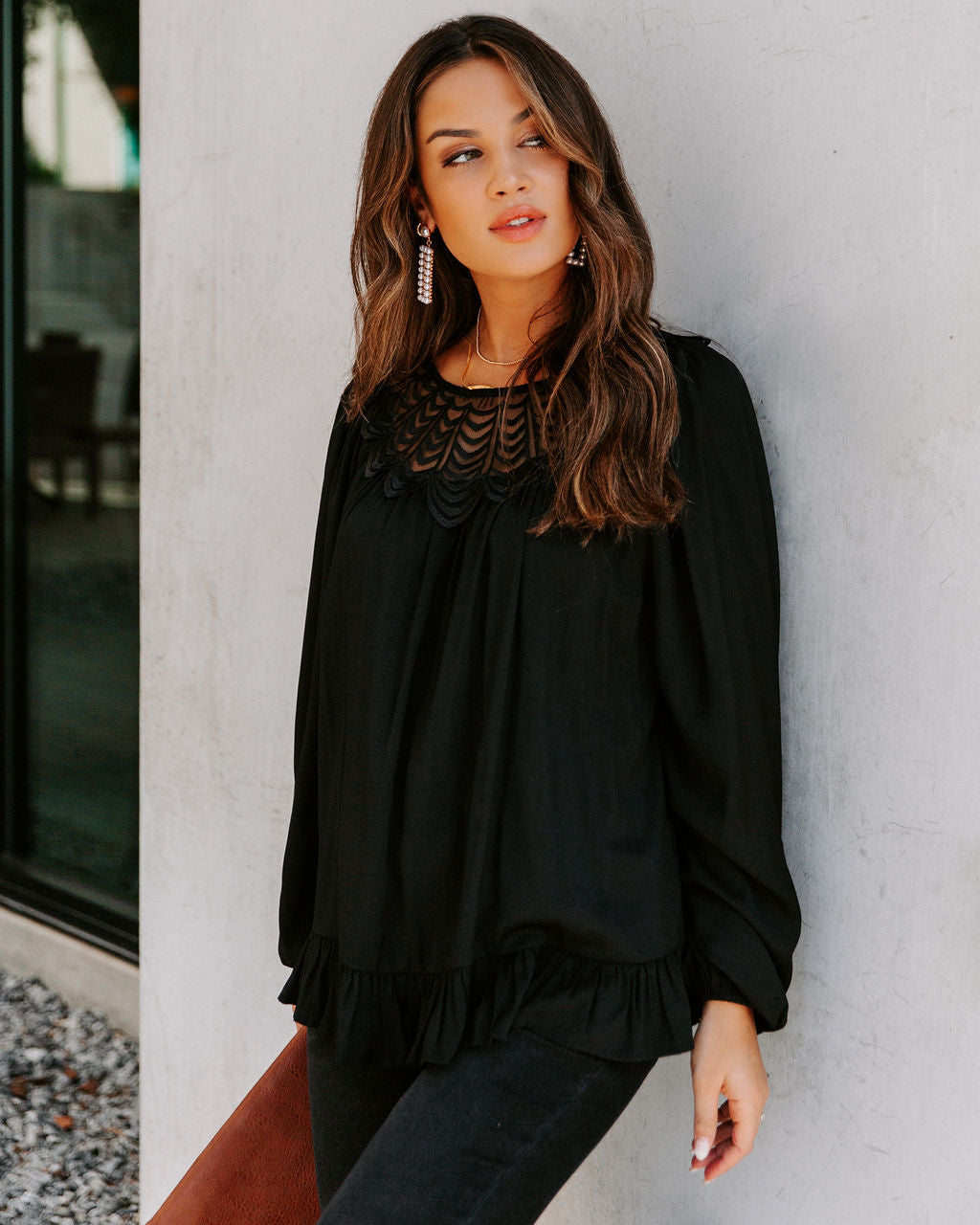 Last Glance Lace Blouse - Black Ins Street