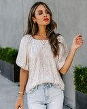Secrecy Sequin Puff Sleeve Top Ins Street