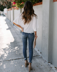 Elton Drape Blouse - White Ins Street