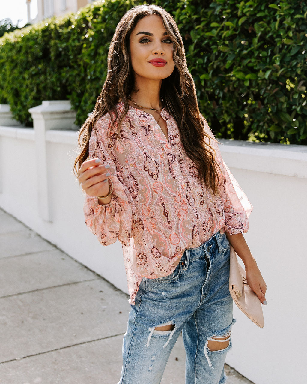 Eleanor Paisley Blouse Ins Street