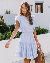 Capri Cotton Striped Ruffle Dress Ins Street