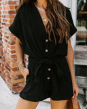Jazzy Cotton Pocketed Button Down Romper Ins Street