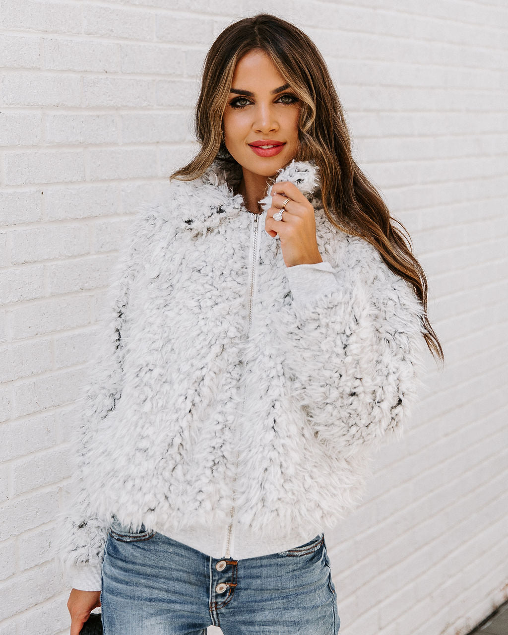 Snow Angel Pocketed Faux Fur Jacket - Black - FINAL SALE Ins Street