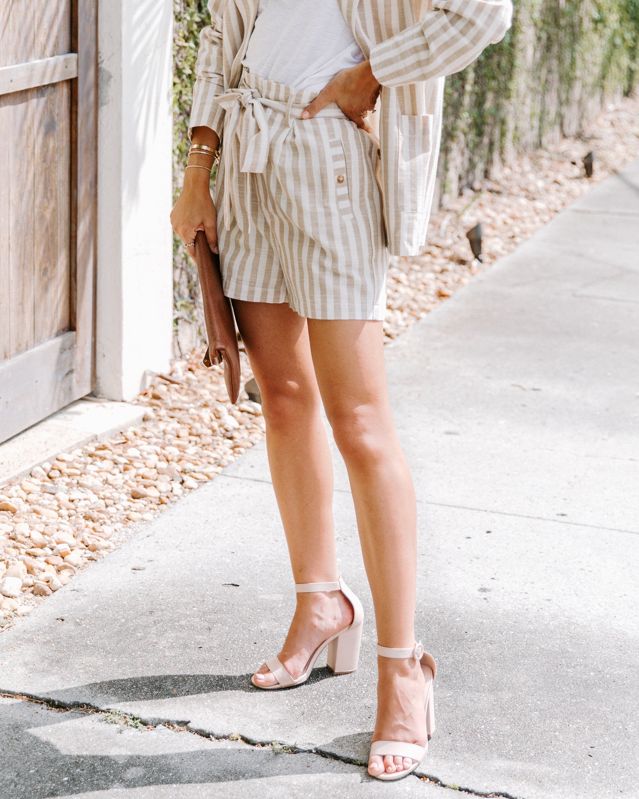 Thousand Palms Cotton Pocketed Striped Shorts - FINAL SALE VERY-001