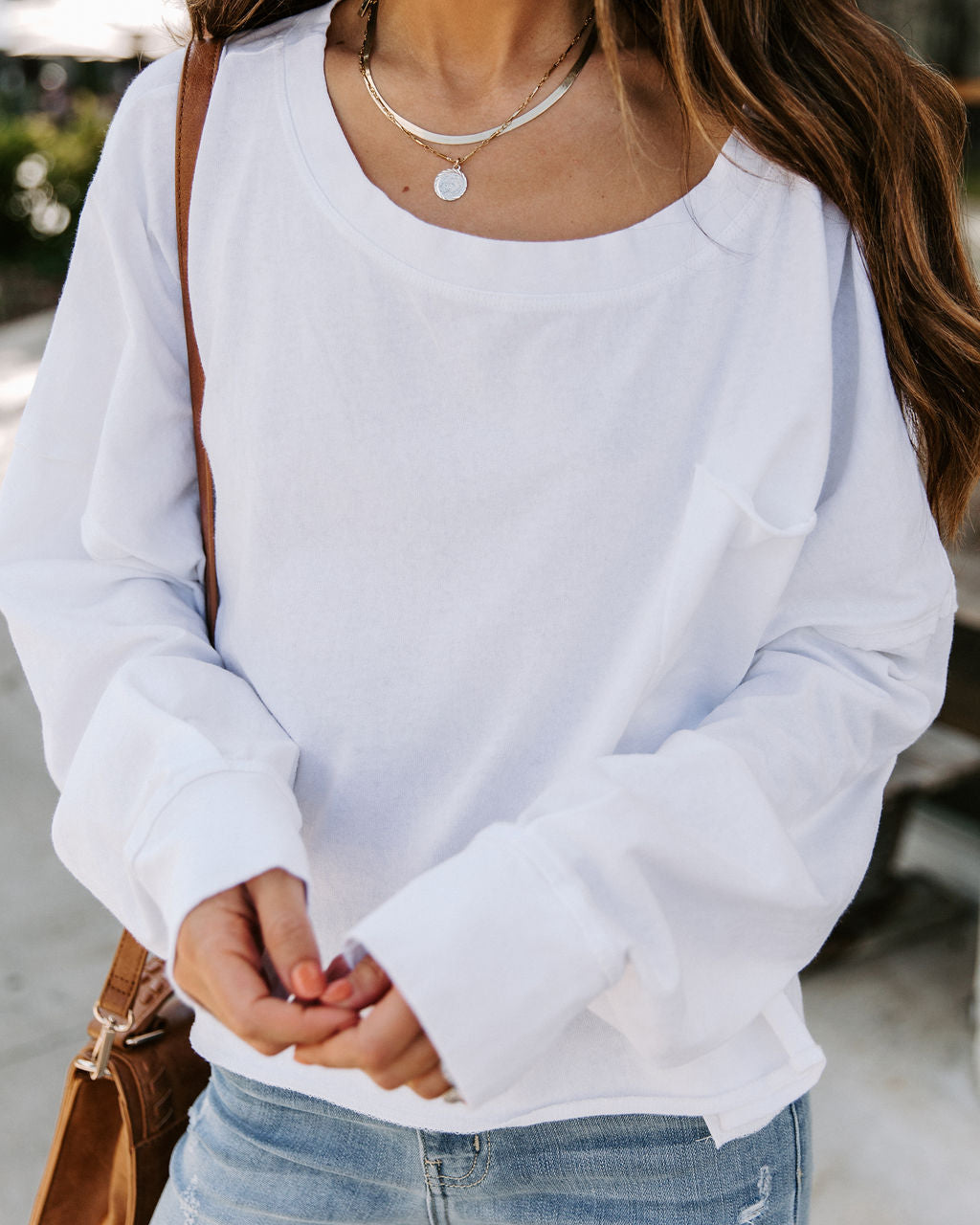 Better Late Than Never Cotton Long Sleeve Top - White InsStreet