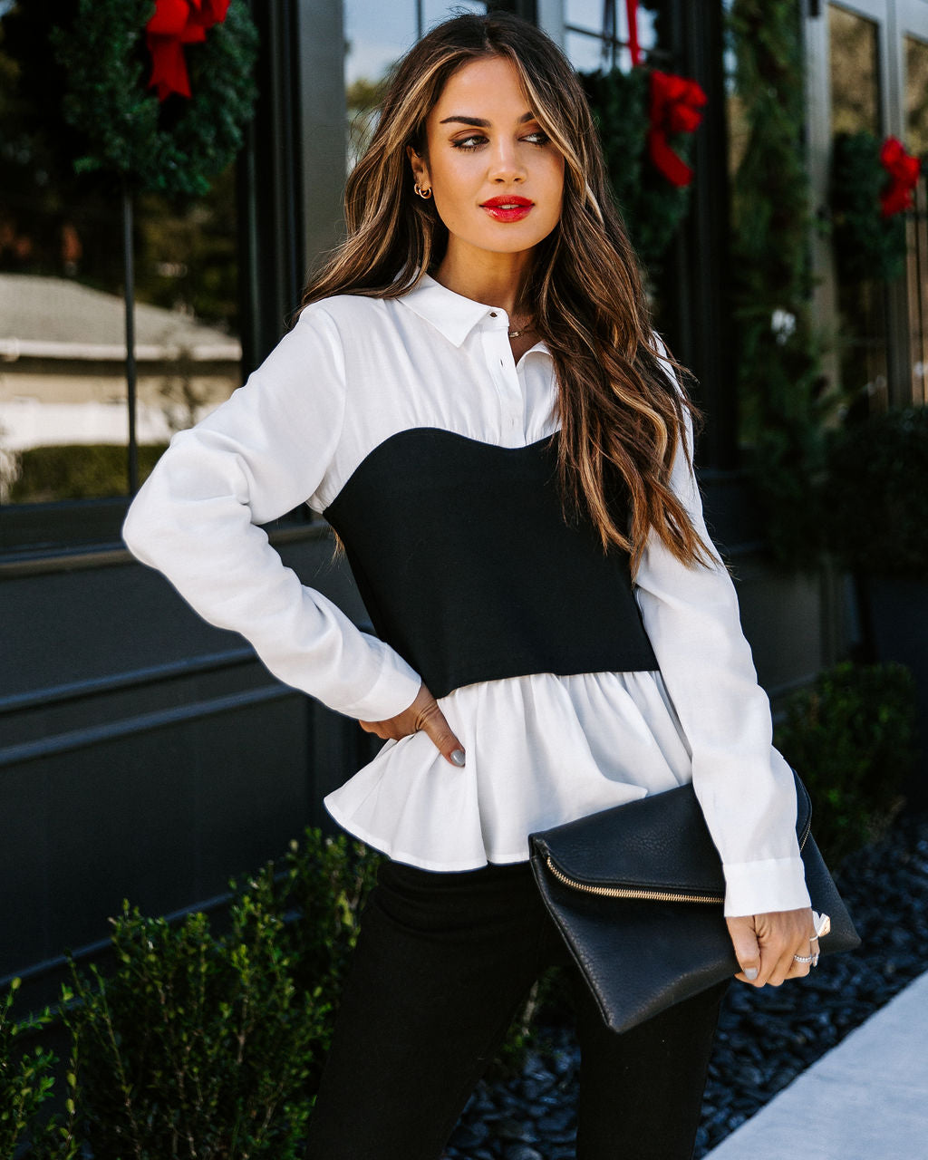 Kyrie Contrast Button Down Knit Bustier Top Ins Street