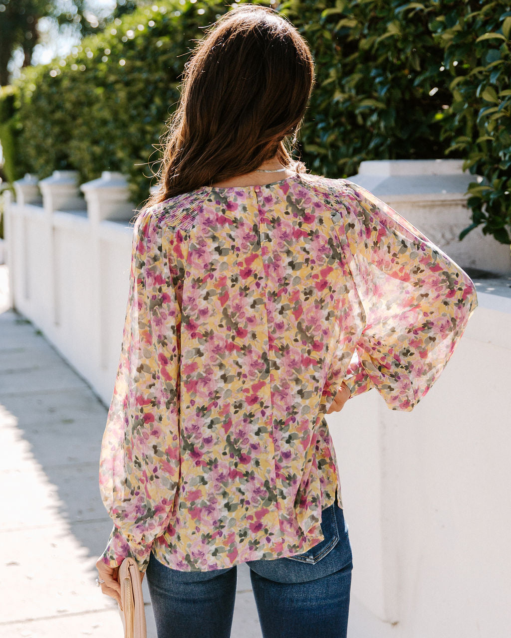 Crazy For Florals Smocked Blouse FLAW-001