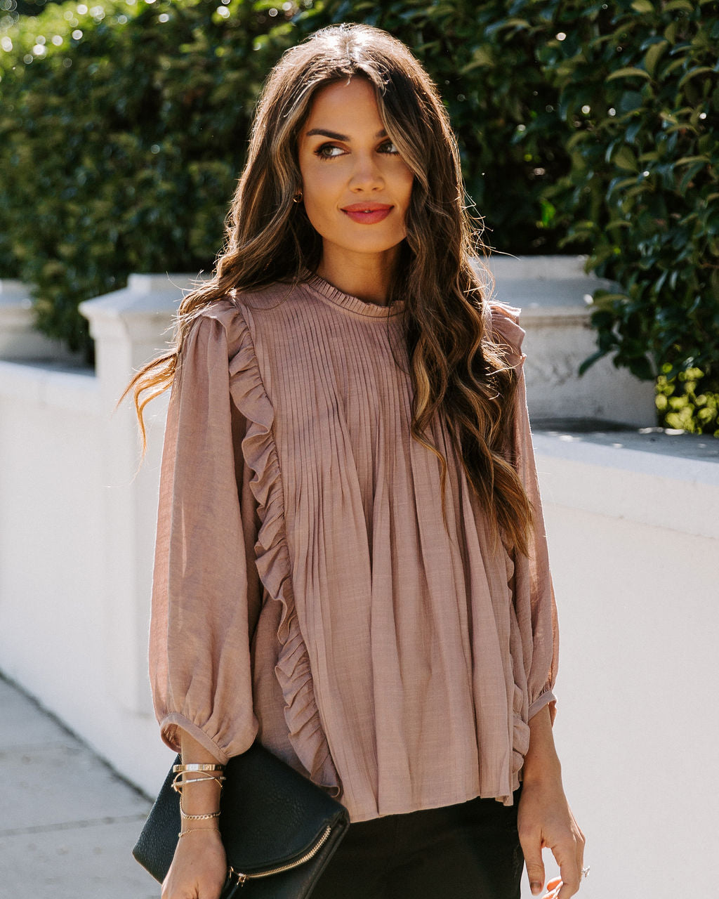 Honeymoon Phase Pleated Ruffle Blouse Ins Street