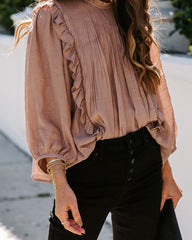 Honeymoon Phase Pleated Ruffle Blouse Ins Street