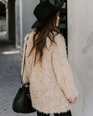 Familiar Feelings Pocketed Faux Fur Jacket - Oatmeal Ins Street