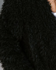 Familiar Feelings Pocketed Faux Fur Jacket - Black Ins Street