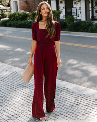 Avril Satin Belted Jumpsuit InsStreet