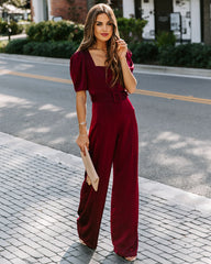 Avril Satin Belted Jumpsuit InsStreet