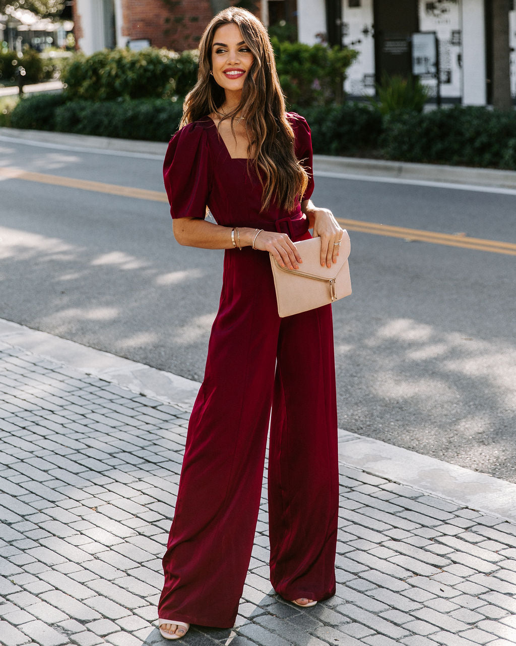 Avril Satin Belted Jumpsuit InsStreet