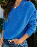 Mckinley Cutout Knit Sweater - Dusty Blue Ins Street