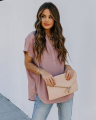 Chance Collared Woven Top - Mauve Ins Street