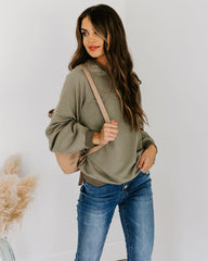 Beyond Cotton Distressed Raglan Pullover - Olive InsStreet