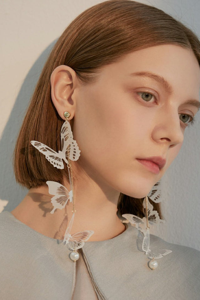 Butterfly Pendant Long Earrings Ins Street