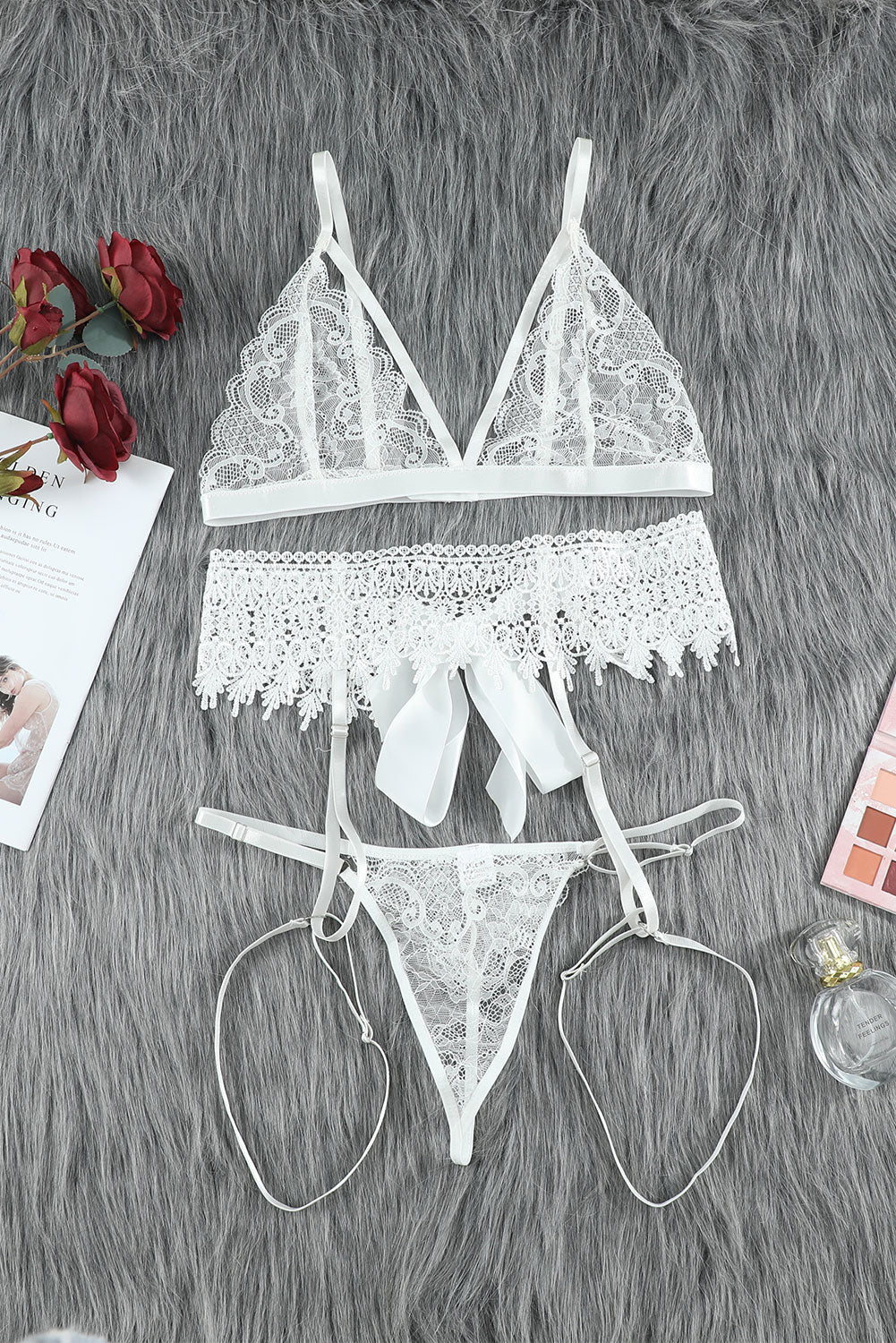 Lace Lingerie Three-Piece Set Ins Street