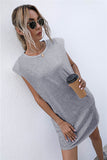 Hilton Cotton Blend Padded T-Shirt Dress - Heather Grey - FINAL SALE Ins Street
