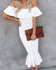 Havana Ruffle Midi Dress - Ivory - FINAL SALE Ins Street