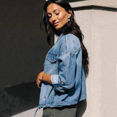 Mac Pocketed Quilted Denim Bomber Jacket Ins Street