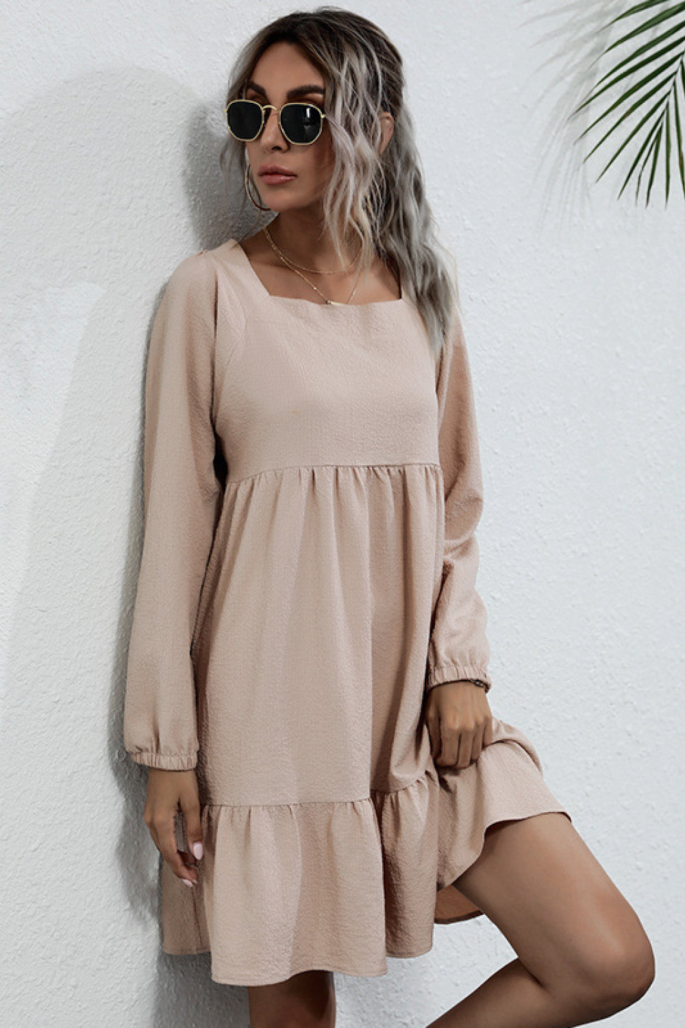 Knot Back Square Neck Dress Ins Street