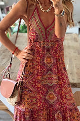 Believe in magic printed maxi dress Ins street