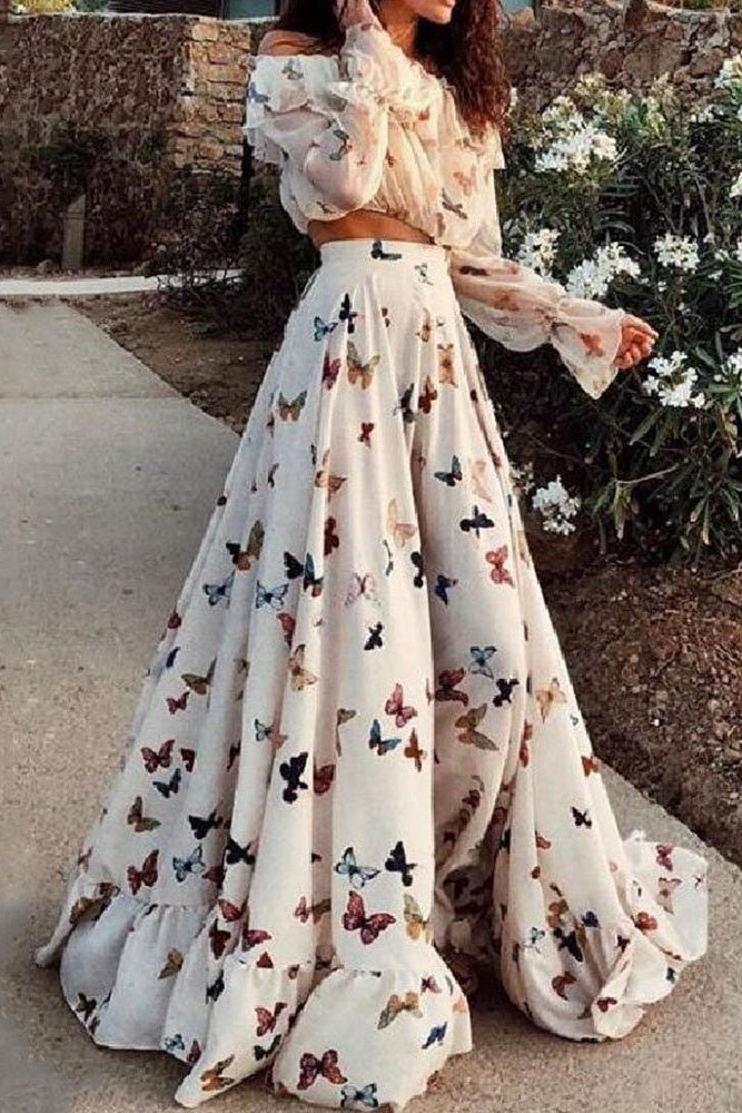 Patchwork Animal Skirt Fashion Expansion Women's Two Piece Sets Ins street
