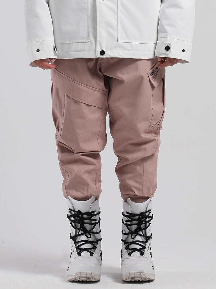 Men's Pink Waterproof Warm Loose Thin Breathable And Wear-Resistant Hip-Hop Double-Board Snowboard Pants Ins Street