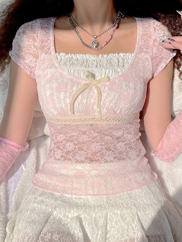 Sweet Lace Bow Vest 2023-03-14 InsStreet