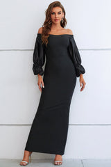Glen Bubble Sleeve Maxi Bandage Dress Ins Street