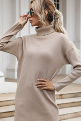 Drop Shoulder High Neck Sweater Ins Street