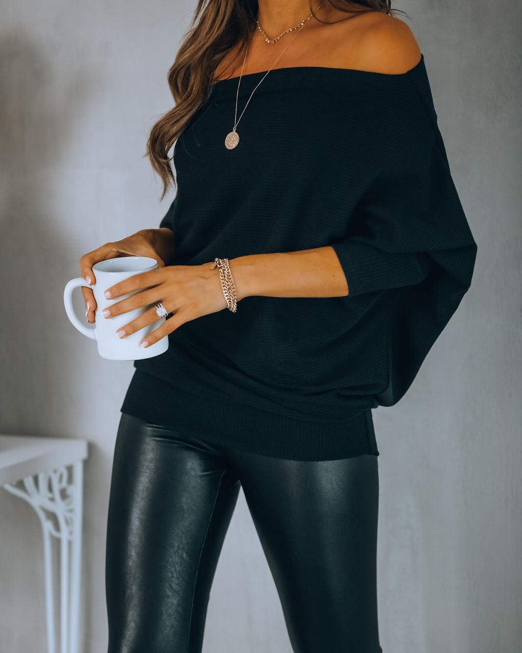 Grateful Dolman Knit Top - Black Ins Street