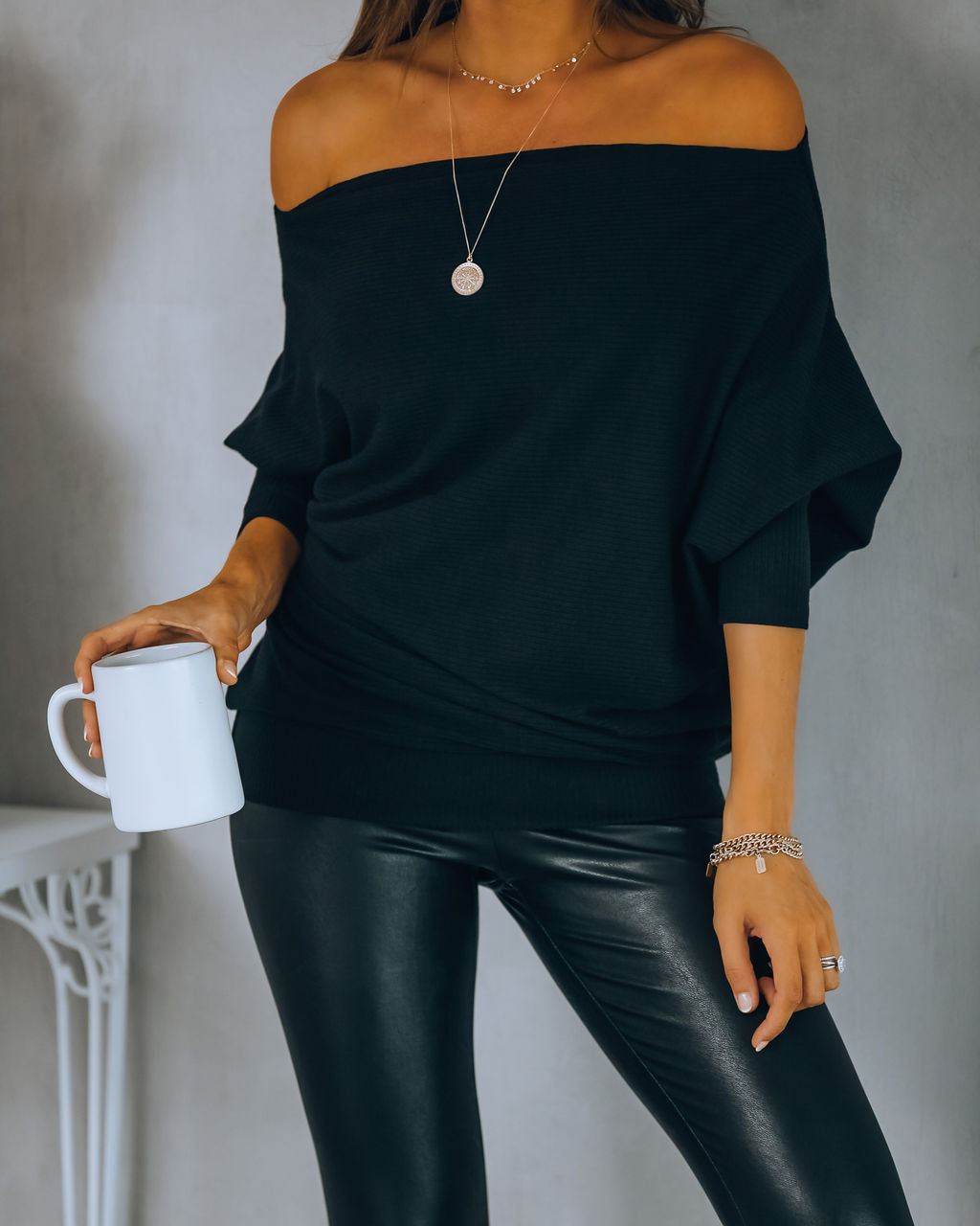 Grateful Dolman Knit Top - Black Ins Street