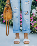 Mila Ruched Square Toe Sandal - White Ins Street