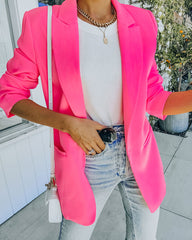 Standards Pocketed Blazer - Neon Pink Ins Street