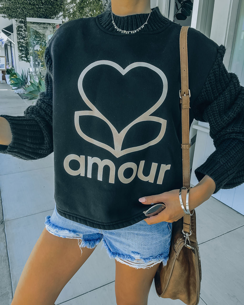 EllandEmm - Amour Cotton Blend Pullover Sweater Ins Street