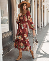 Claudette Floral Smocked Midi Dress - FINAL SALE SALT-001