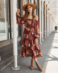 Claudette Floral Smocked Midi Dress - FINAL SALE SALT-001